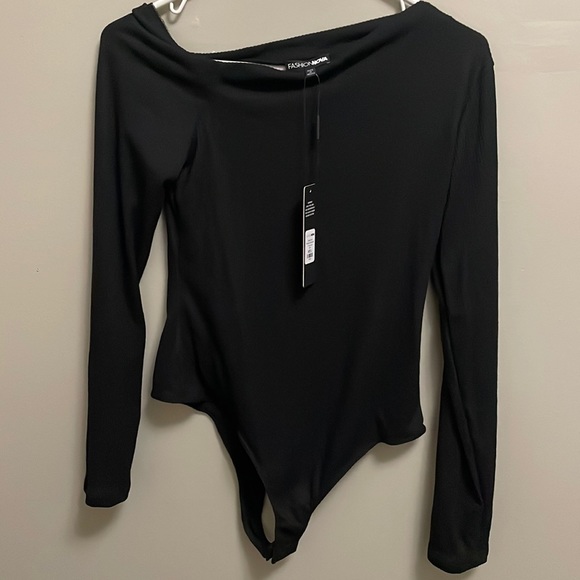 Fashion Nova Black One Shoulder Bodysuit - Picture 5 of 5